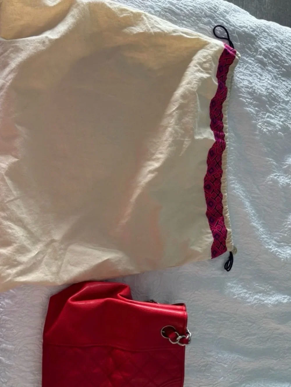 Tory Burch Fleming Quilted Cherry red Limited edition tote